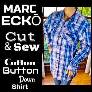 ▪️MARC ECKO▪️Plaid Cotton Button Down Shirt